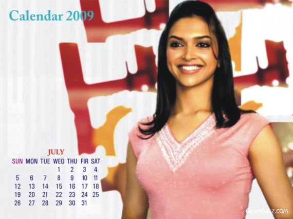 Click to Enlarge - Deepika Padukone Unofficial 2009 Calender